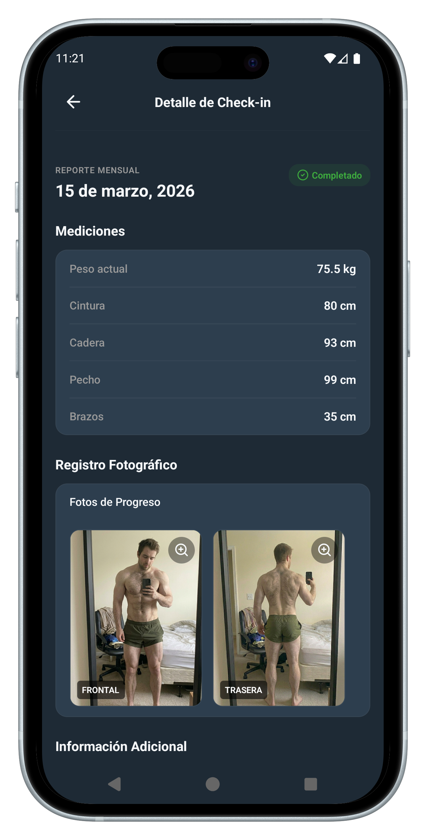 Treino App - Check-in de progreso