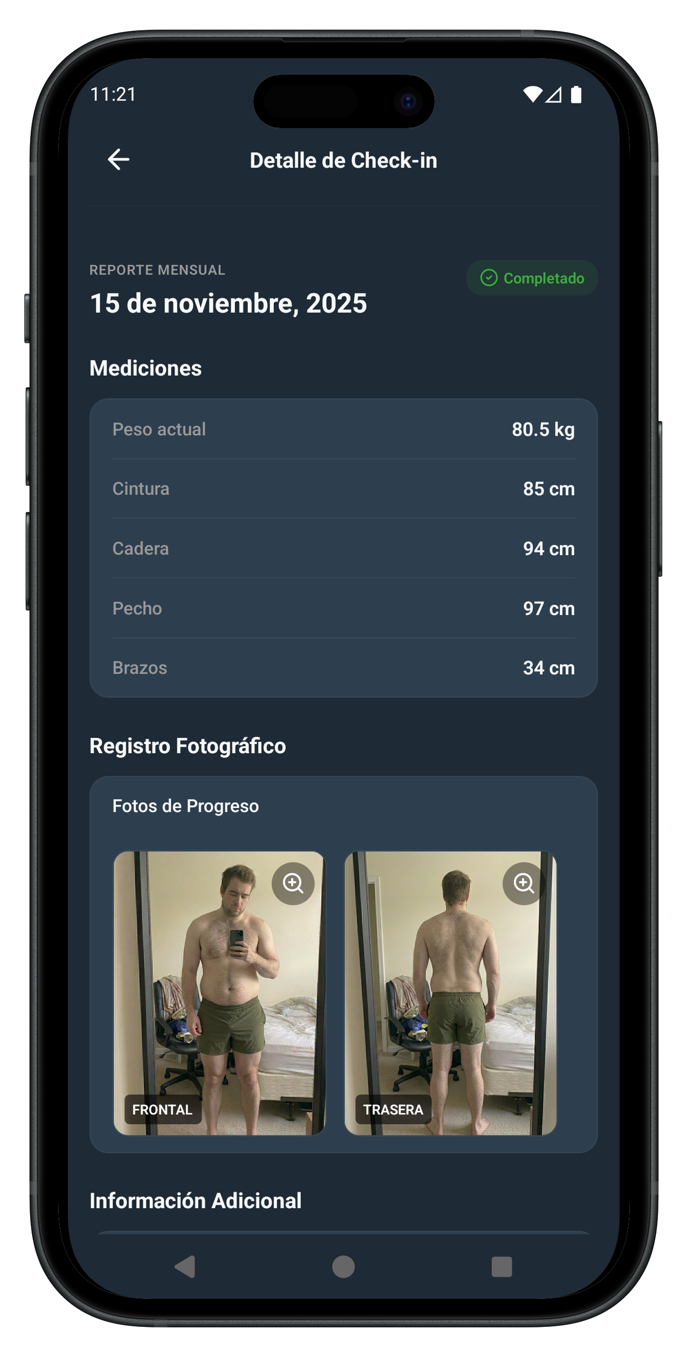 Treino App - Primer check-in